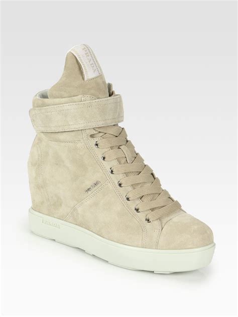 prada wedge tennis shoes|high top prada sneakers.